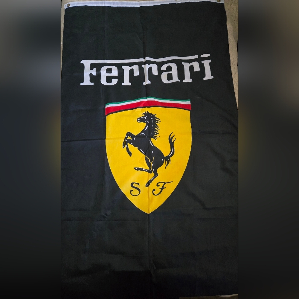 Ferrari Flag/ Wall Banner  Aprox. 3X5ft  60X35 Inches